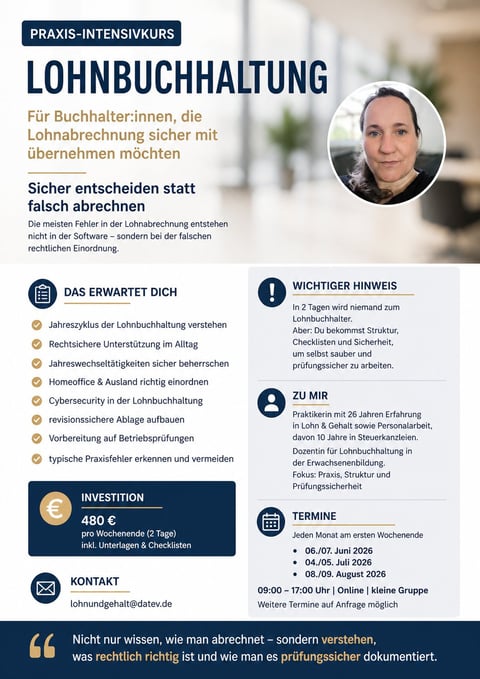 Lohnbuchhaltung Intensivkurs